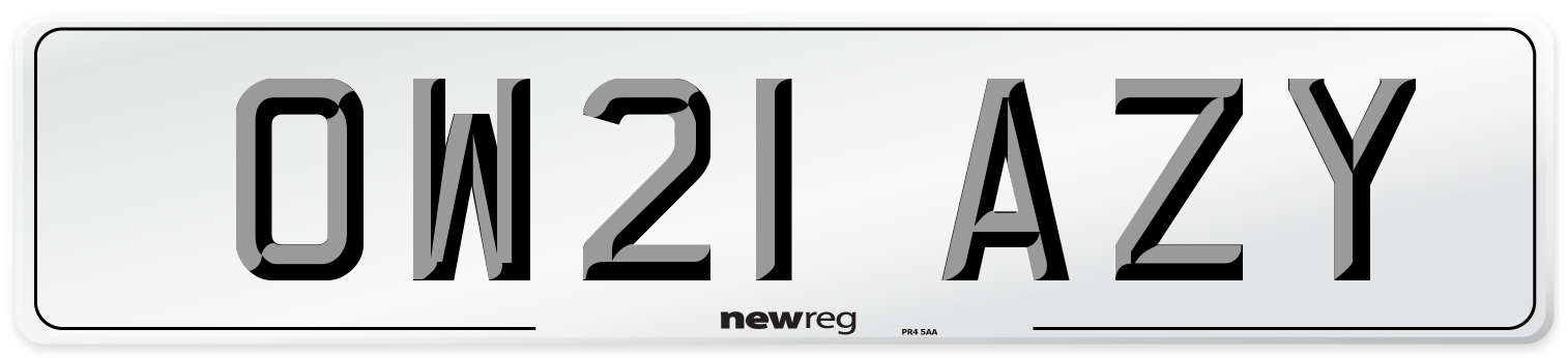 OW21 AZY Number Plate from New Reg